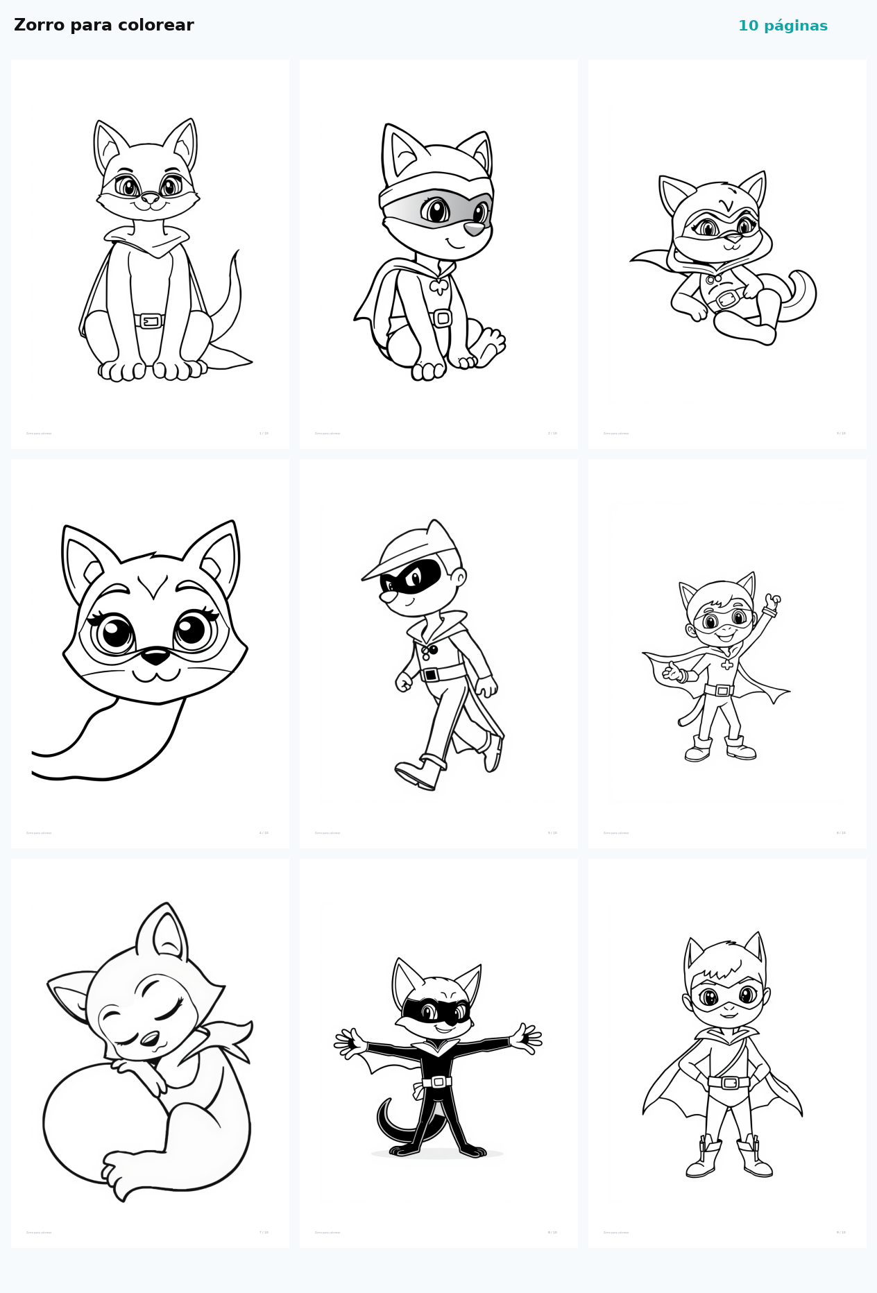Zorro para colorear